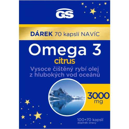 GS Omega 3 citrus 3000mg cps.100+70 dárek